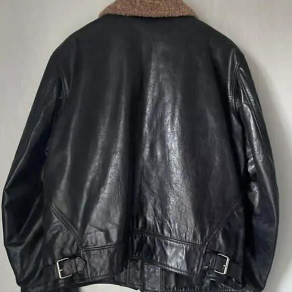 Premium Stone Island Black Leather Jacket XXL, Excellent Condition - Picture 2 of 2